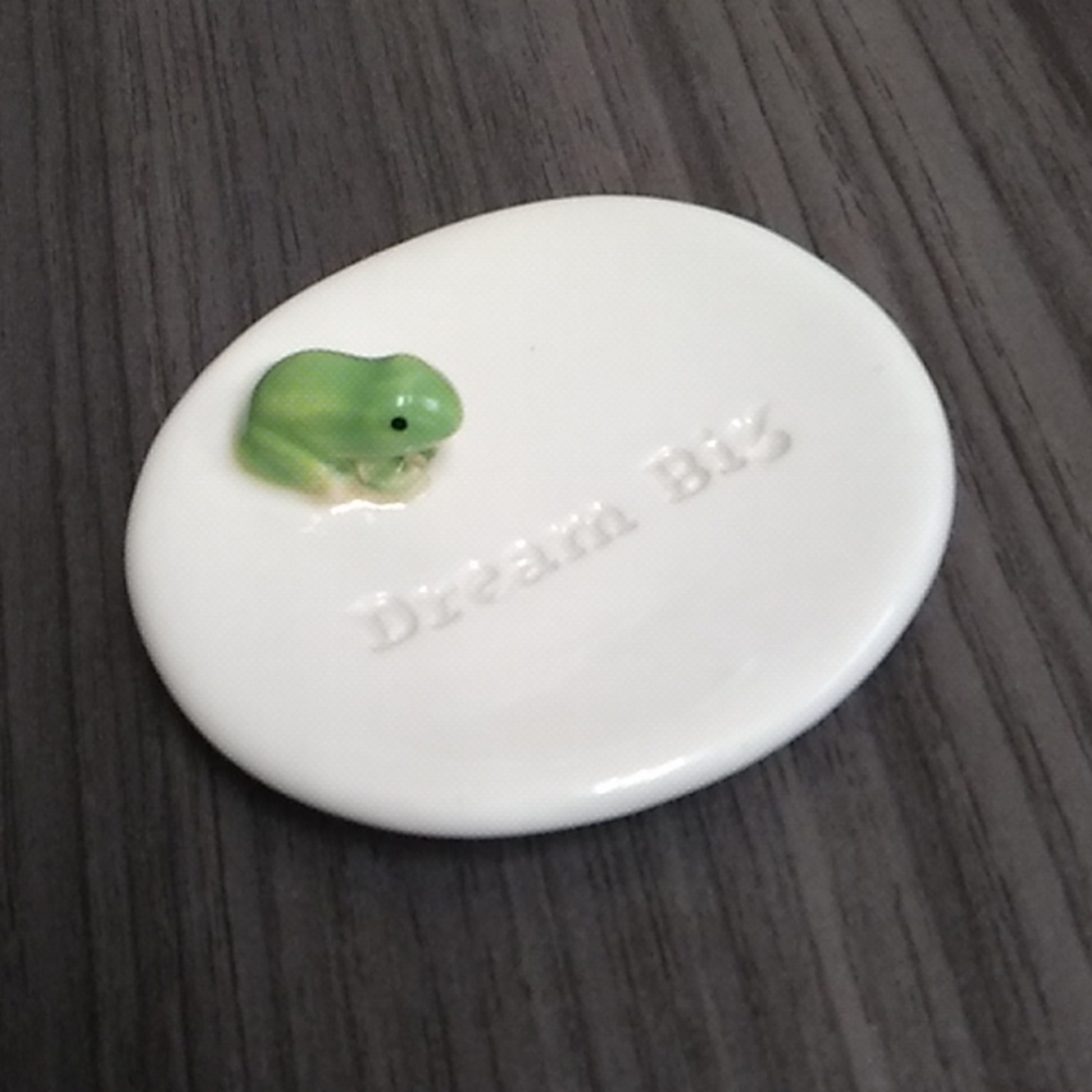 Adorable Tiny Frog Trinket Dish "Dream Big"